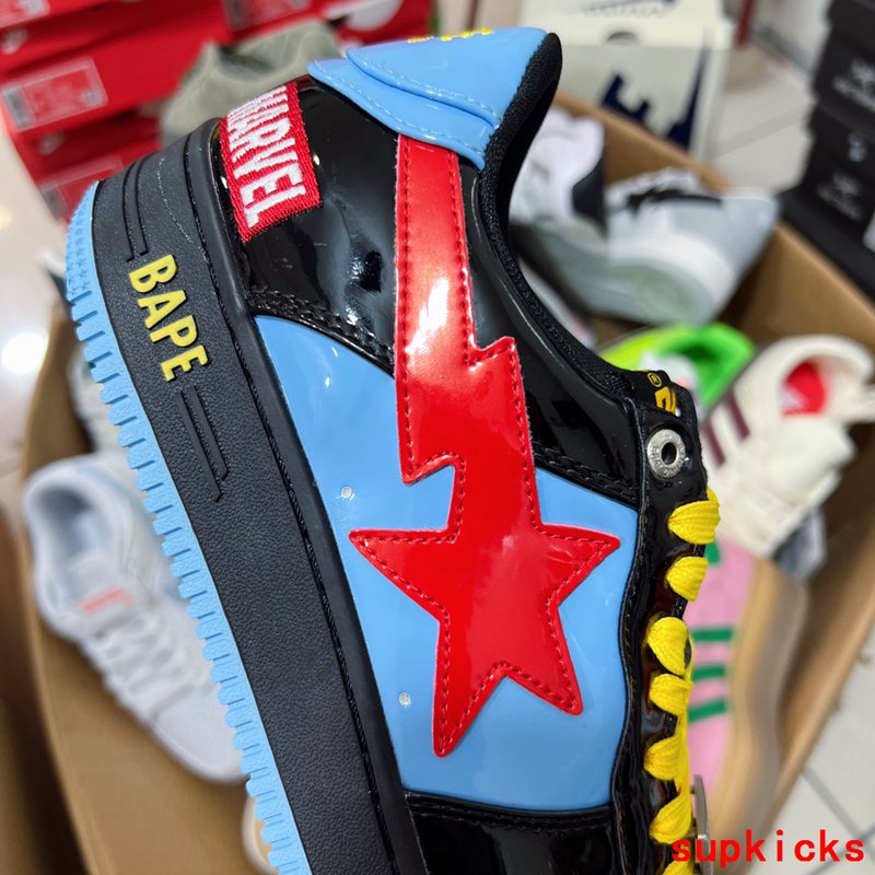 A Bathing Ape Bape Sta Marvel Comics Black Patent Leather