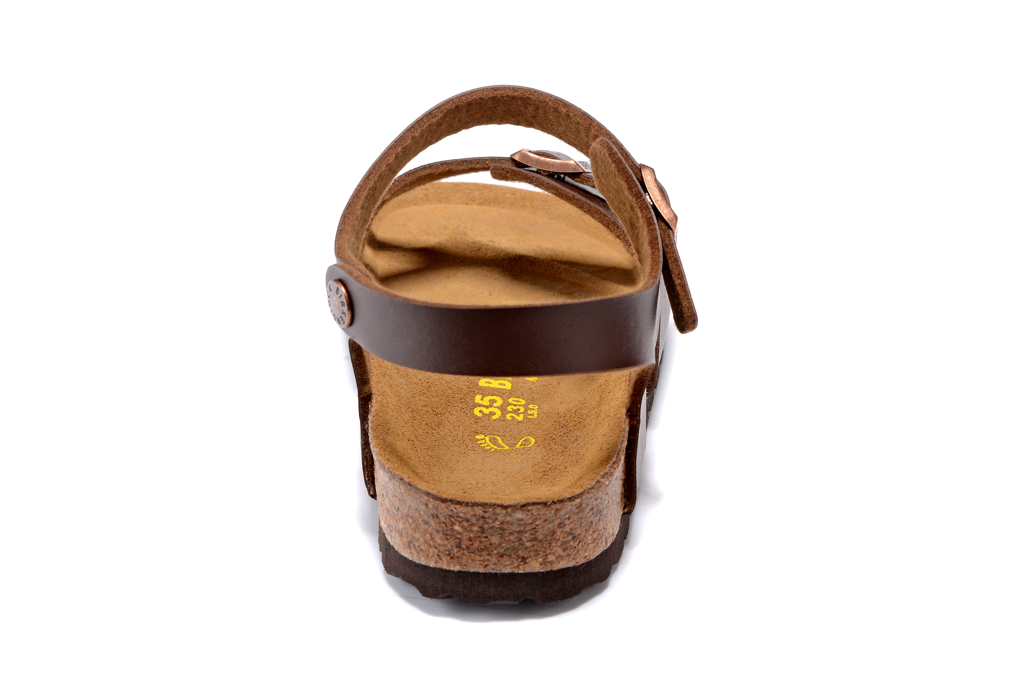 Birkenstock Brown Matte Single Buckle Slip Band Buckle Strap Sandal