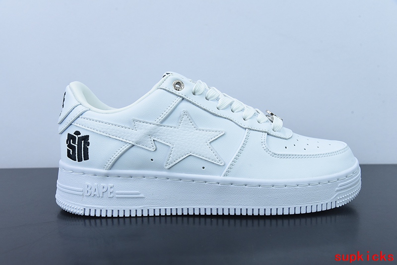 A Bathing Ape Bape Sta Low White SN Embroidery