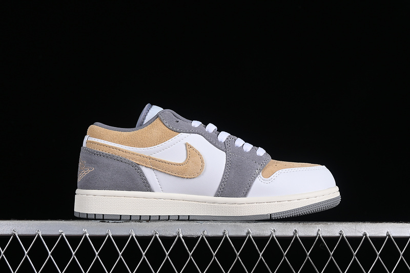 Nike Air Jordan 1 Low Grey Brown White Sneakers