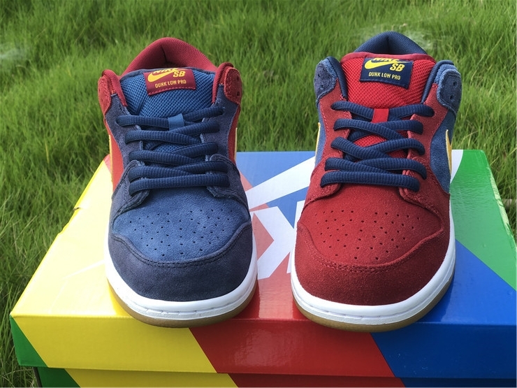 Nike SB Dunk Low Barcelona Catalonia Low Top Blue Red Sneakers