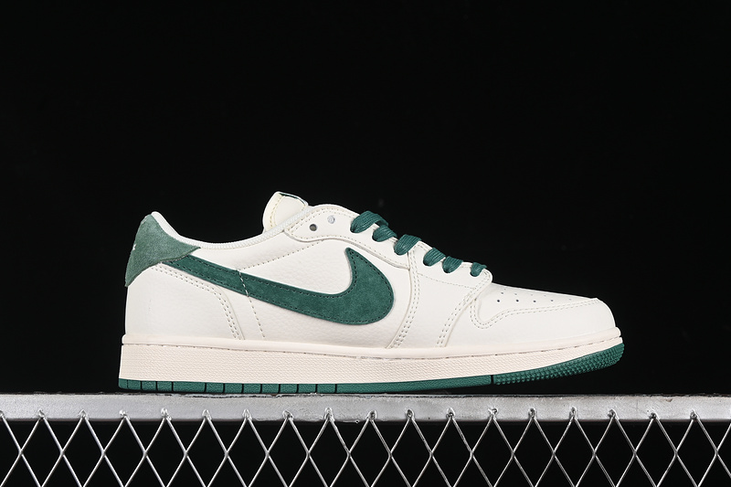 Travis Scott Fragment Design Nike Air Jordan 1 Low OG SP Green White Sneakers