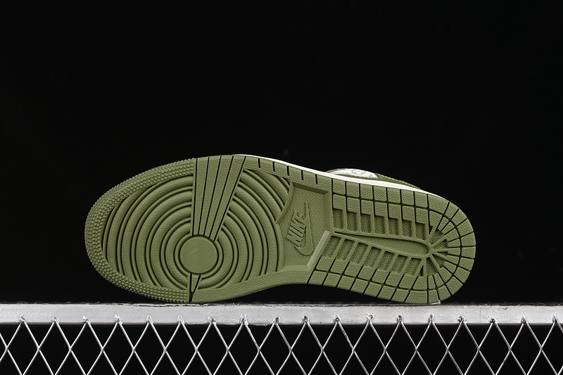 Nike Air Jordan 1 Low OG SP Travis Scott Fragment Design LV Green White Sneakers