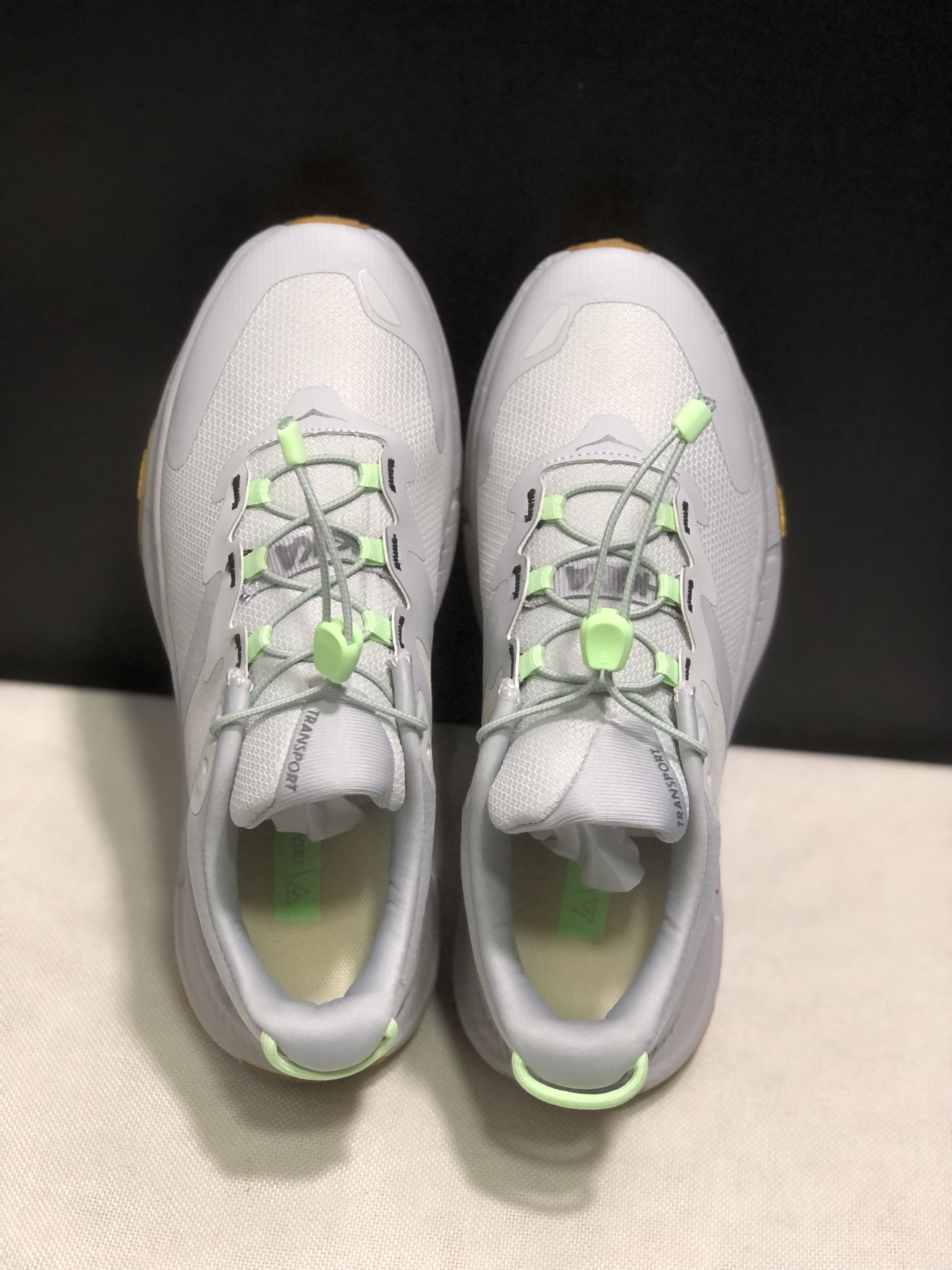 Hoka One One Transport Drawstring Low-top Running Shoes Sneakers Silver