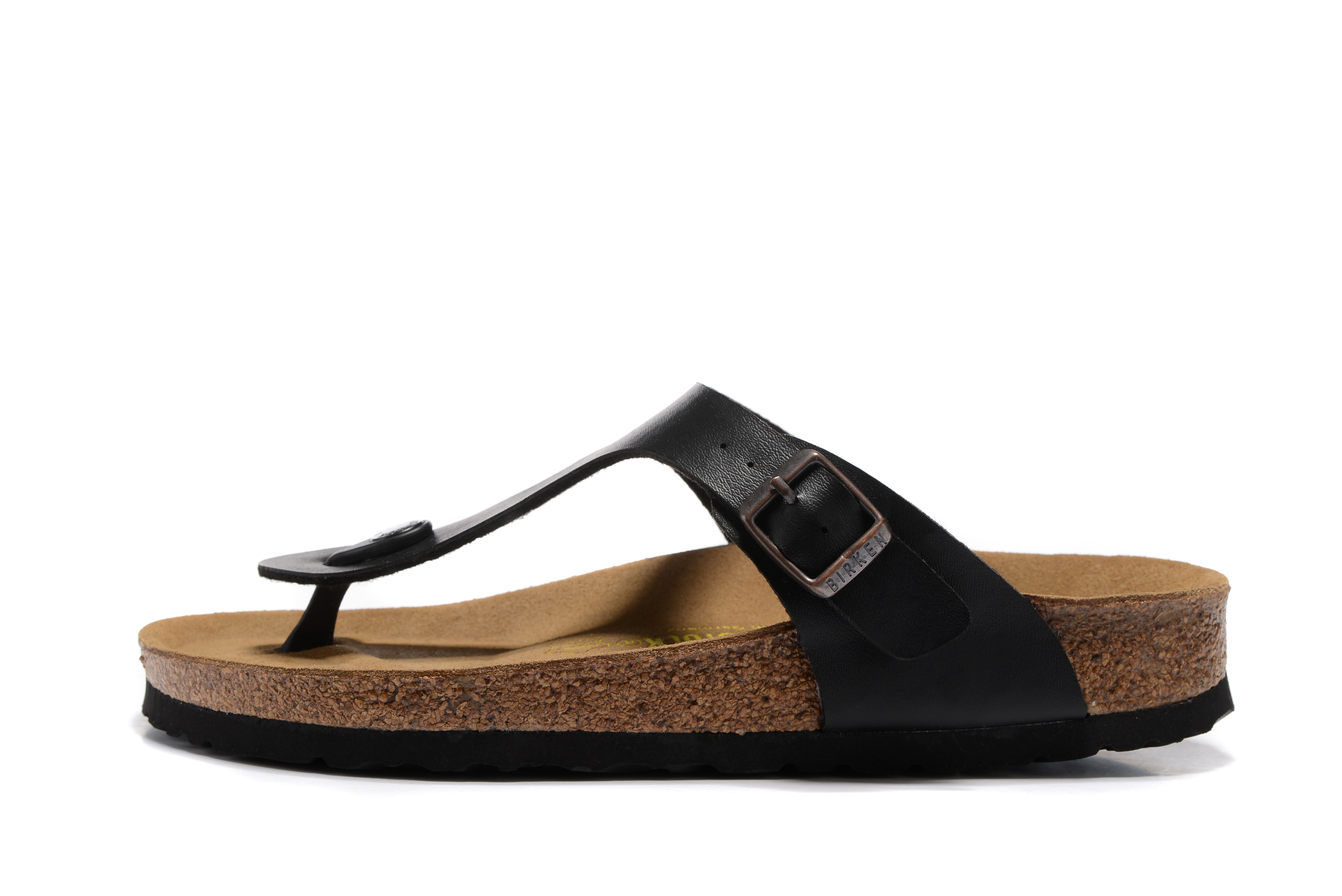 Birkenstock Gizeh Black Matte Flip Flops Leather Sandals