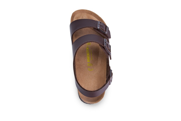Birkenstock Two-Button Dark Brown Matte Leather Sandals