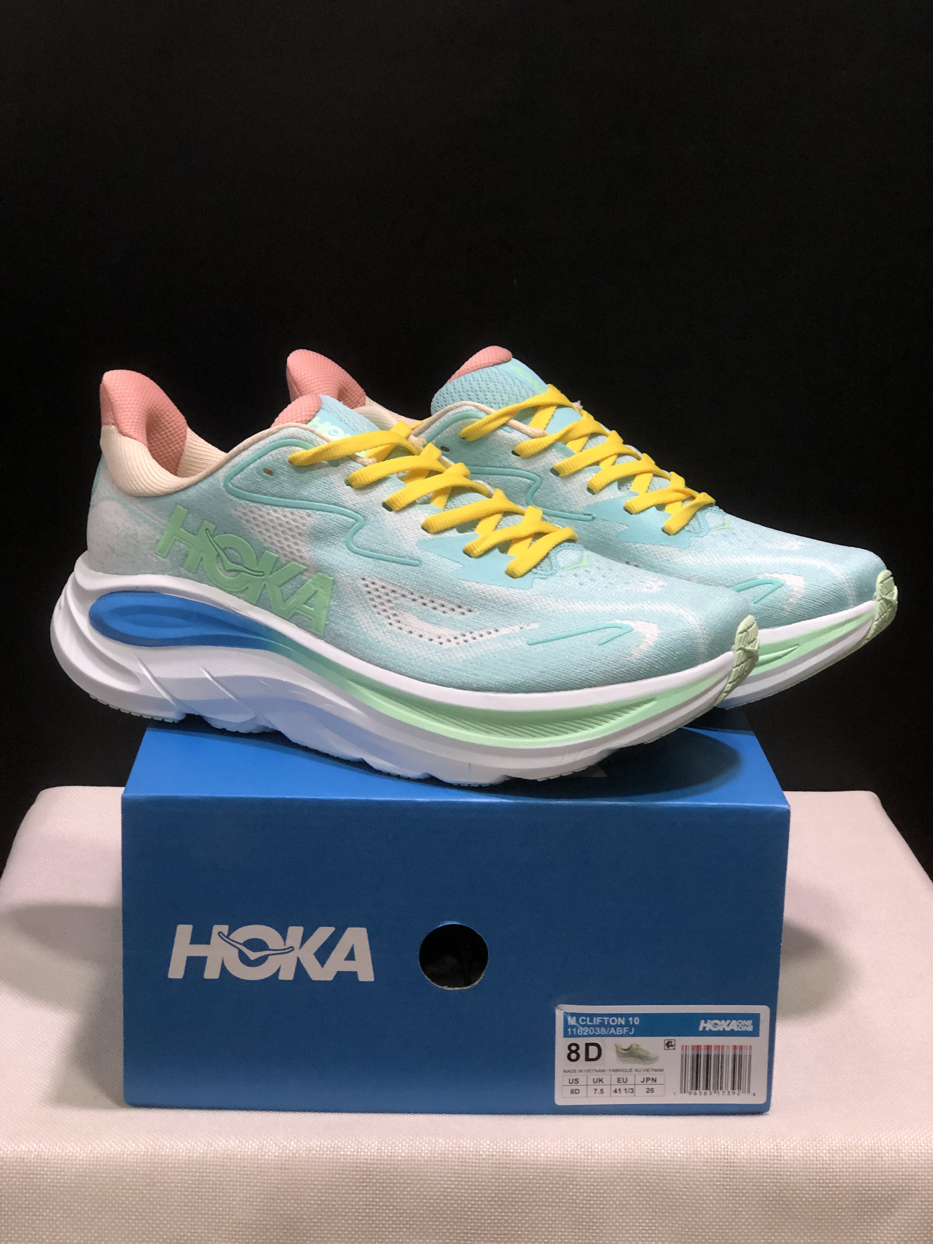 Hoka One One Clifton 10 Fashion Shoes Sneakers Light Blue