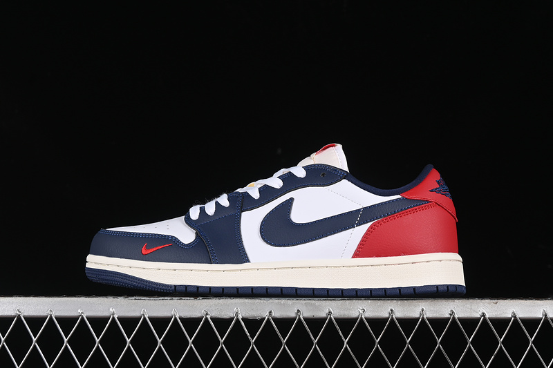 Nike Air Jordan 1 Low OG Howard University White Red Midnight Navy Sneakers