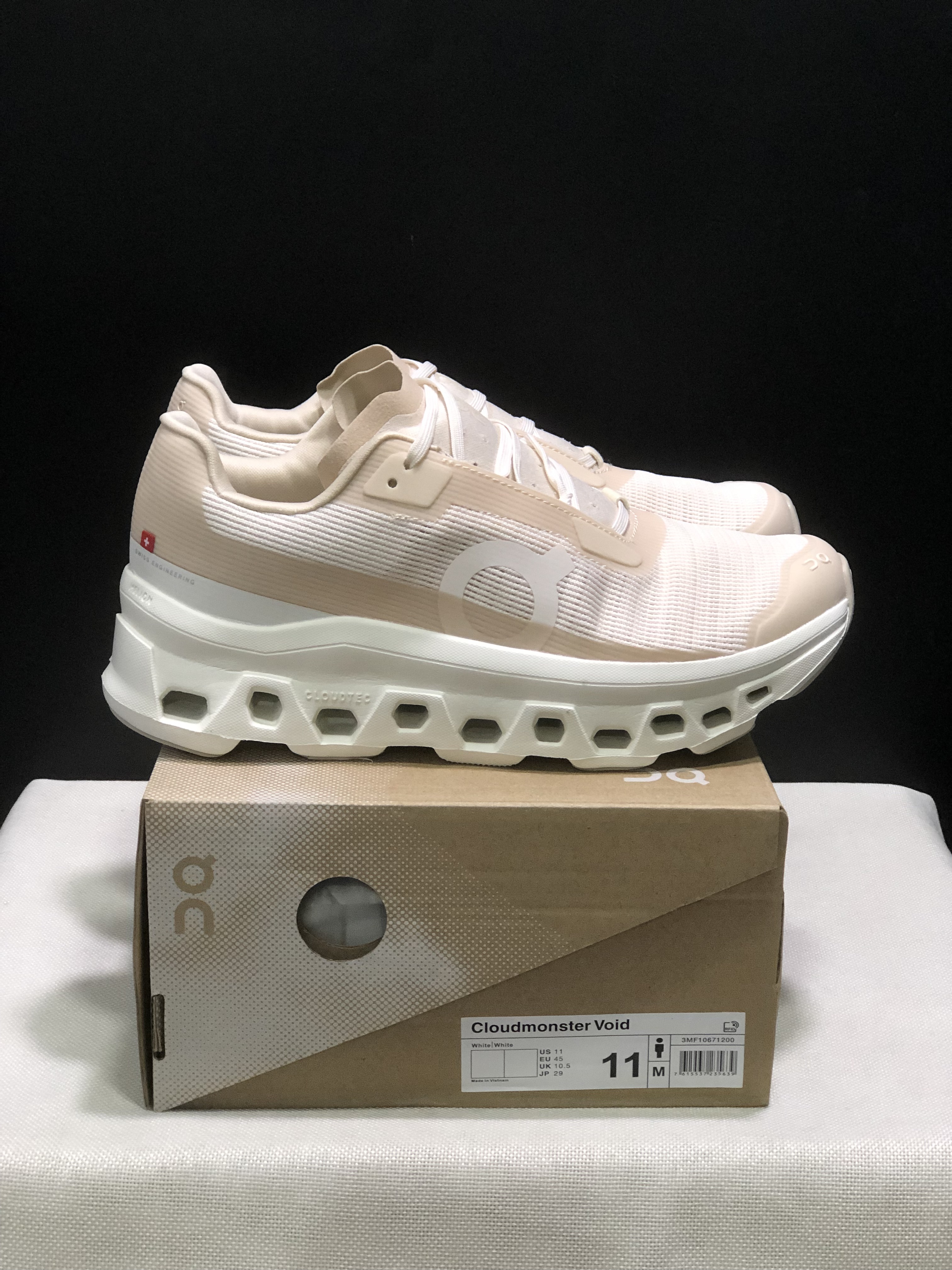 On Running Cloudmonster Void 1 M Casual Running Shoes Flesh Pink/White