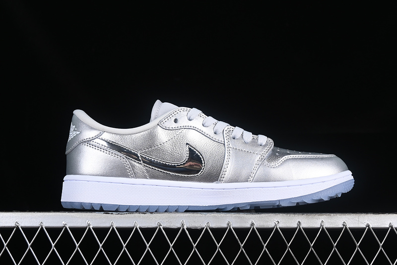 Nike Air Jordan 1 Low Golf Metallic Silver Photon Dust White Sneakers
