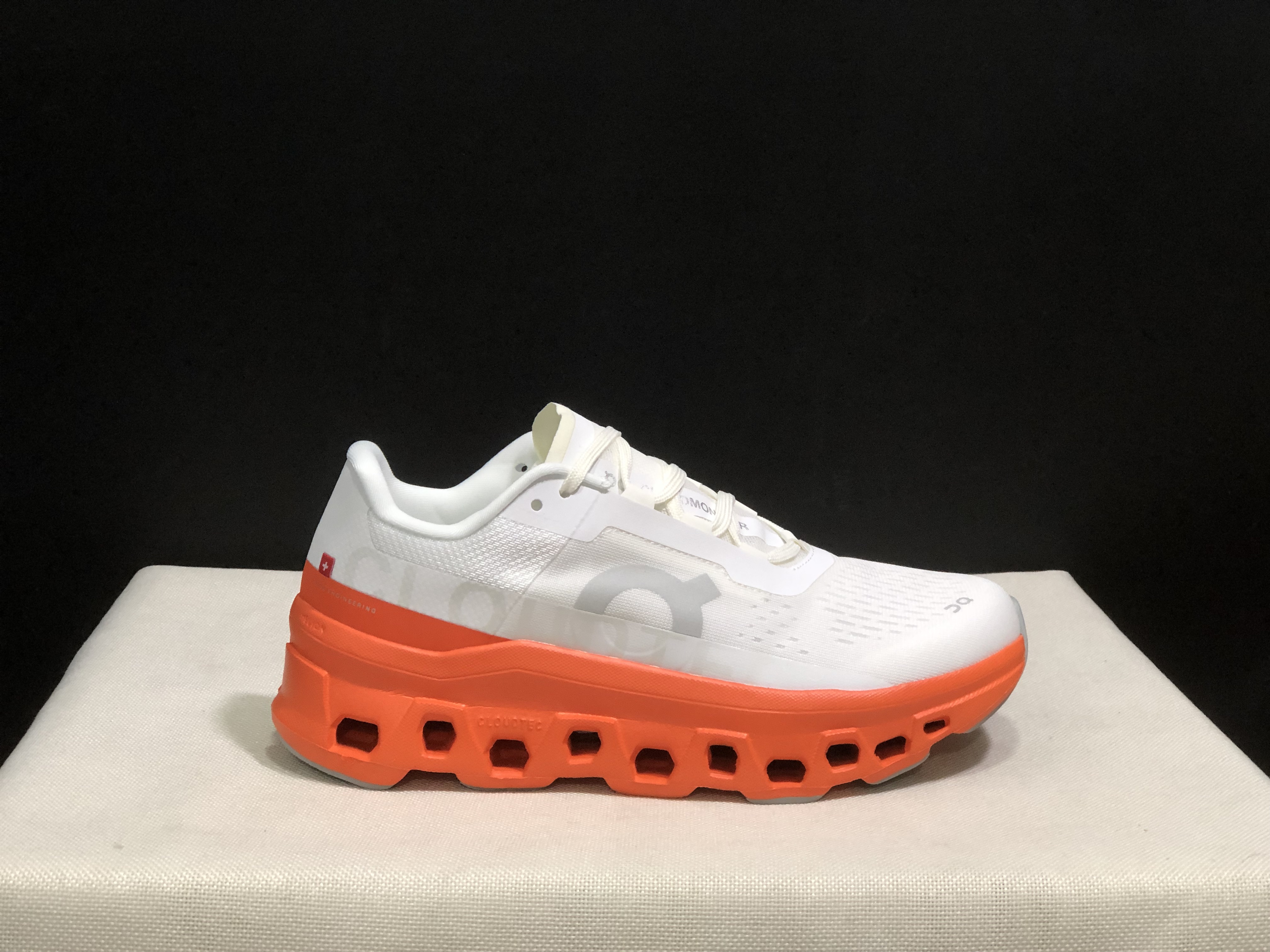 On Running Cloudmonster Anti-Slip Running Shoes White/Flame