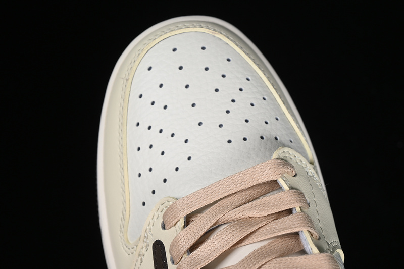 Nike Air Jordan 1 Low OG SP Travis Scott Fragment Design LV Rice Brown Yellow White Sneakers
