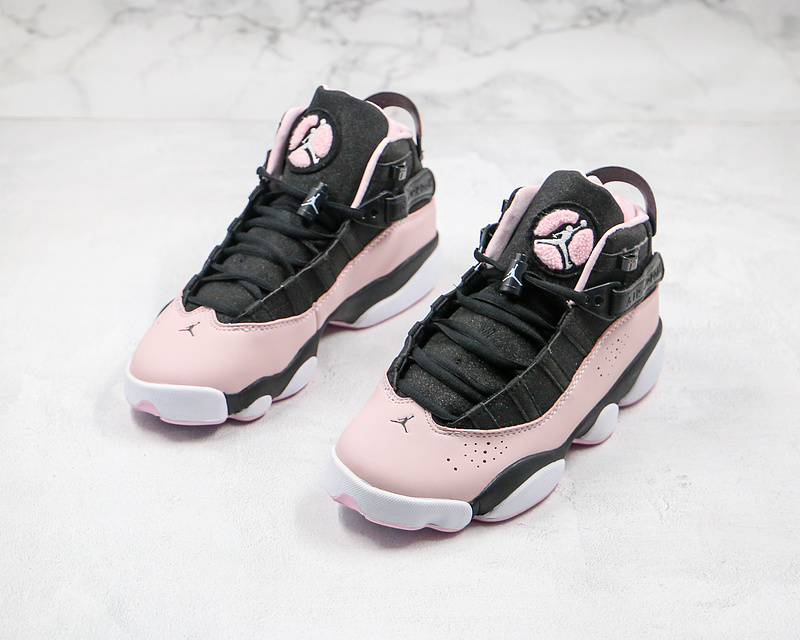 Nike Air Jordan 6 Rings Dusty Pink Foam White Black Sneakers
