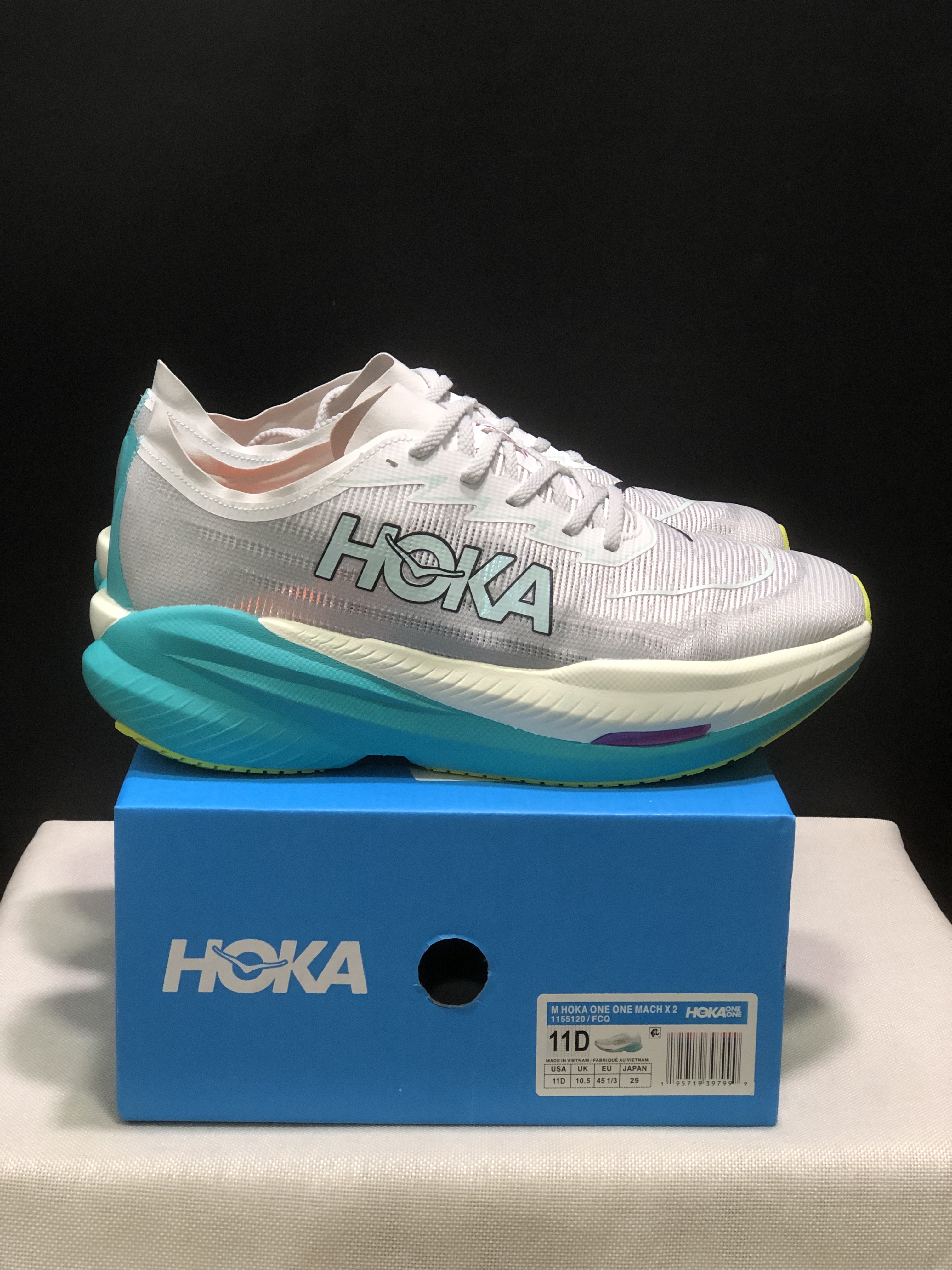 Hoka One One Mach X 2 Low-top Running Shoes Sneakers White/Teal