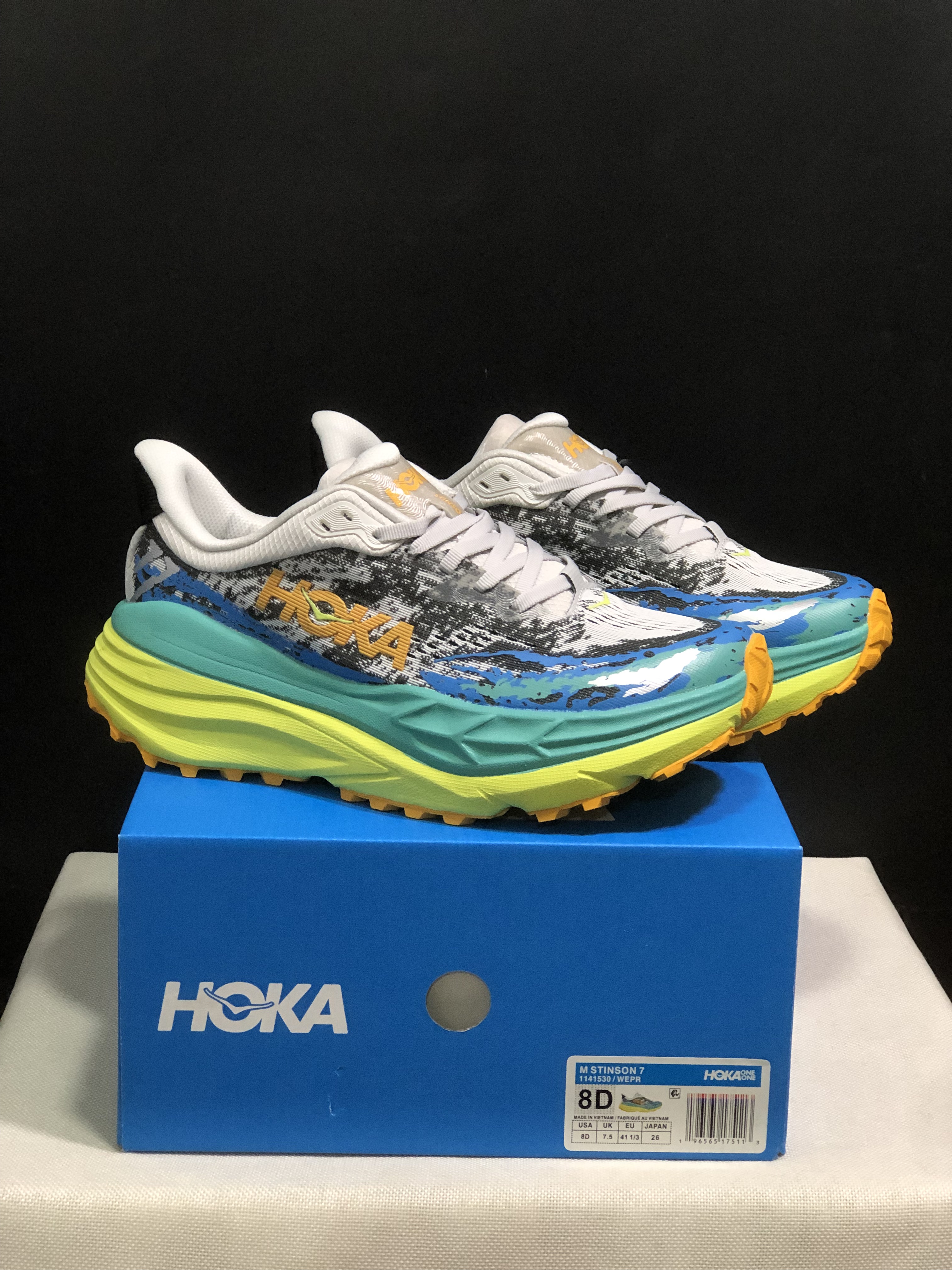 Hoka One One Stinson 7 Comfortable Anti-slip Outdoor Running Shoes Sneakers Teal