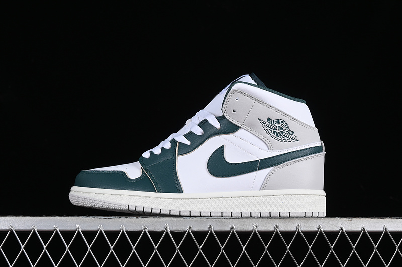 Nike Air Jordan 1 Mid Oxidized Green White Sail Neutral Grey Sneakers
