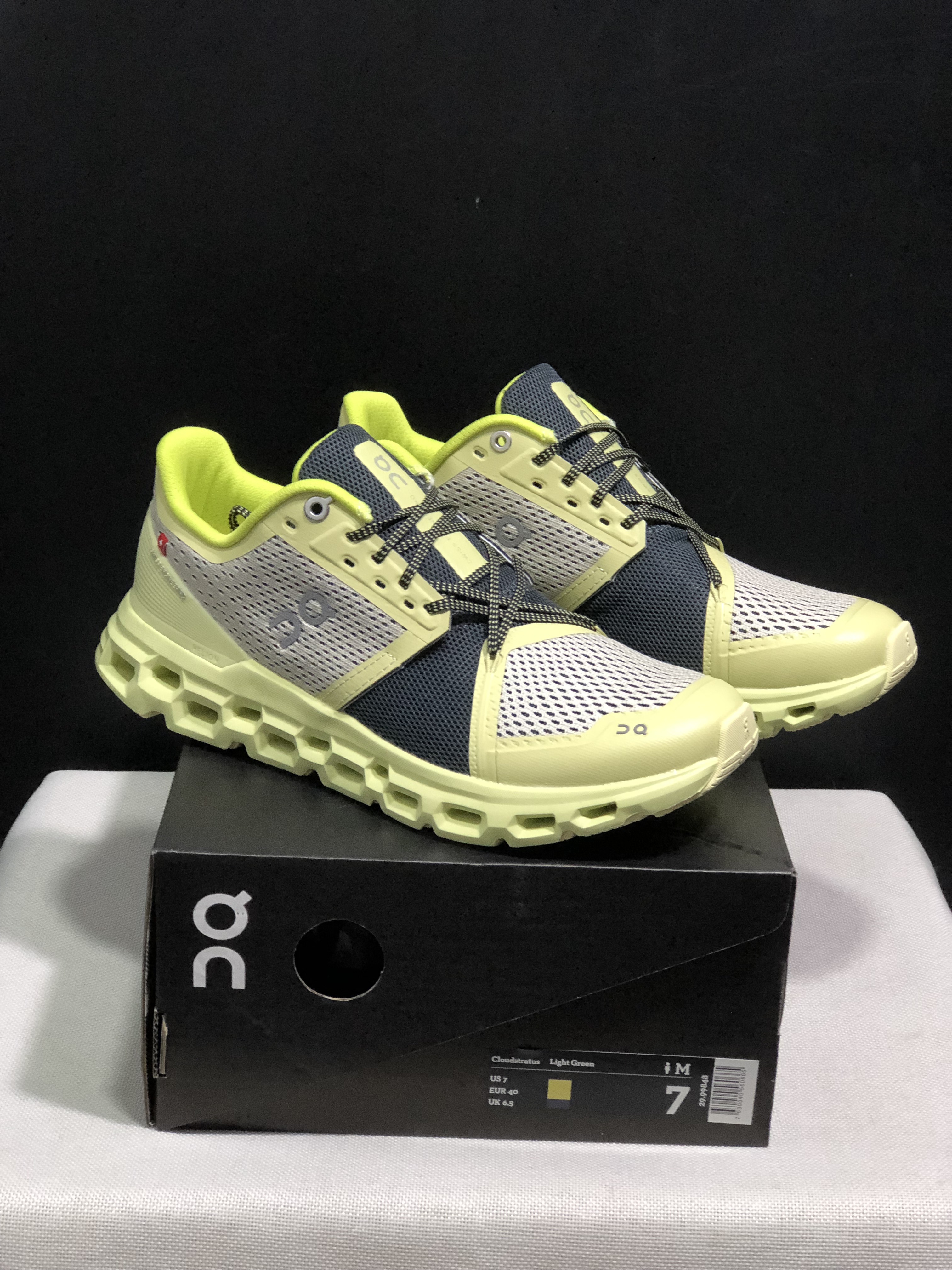 On Running Cloudstratus Shock-Absorbing And Breathable Running Shoes Yellow/Drak Grey