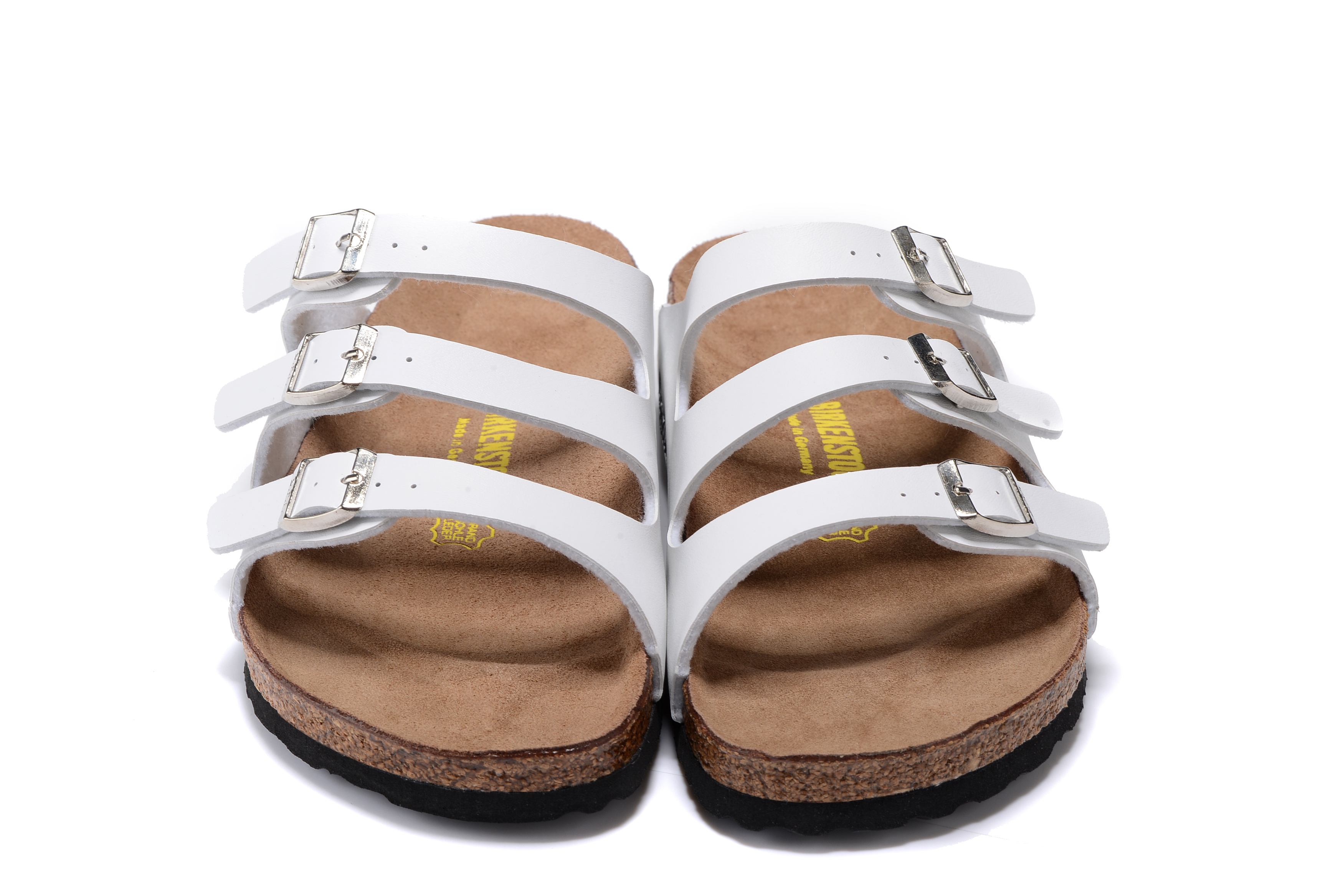 Birkenstock Florida White Three-Breasted Matte Leather Sandals