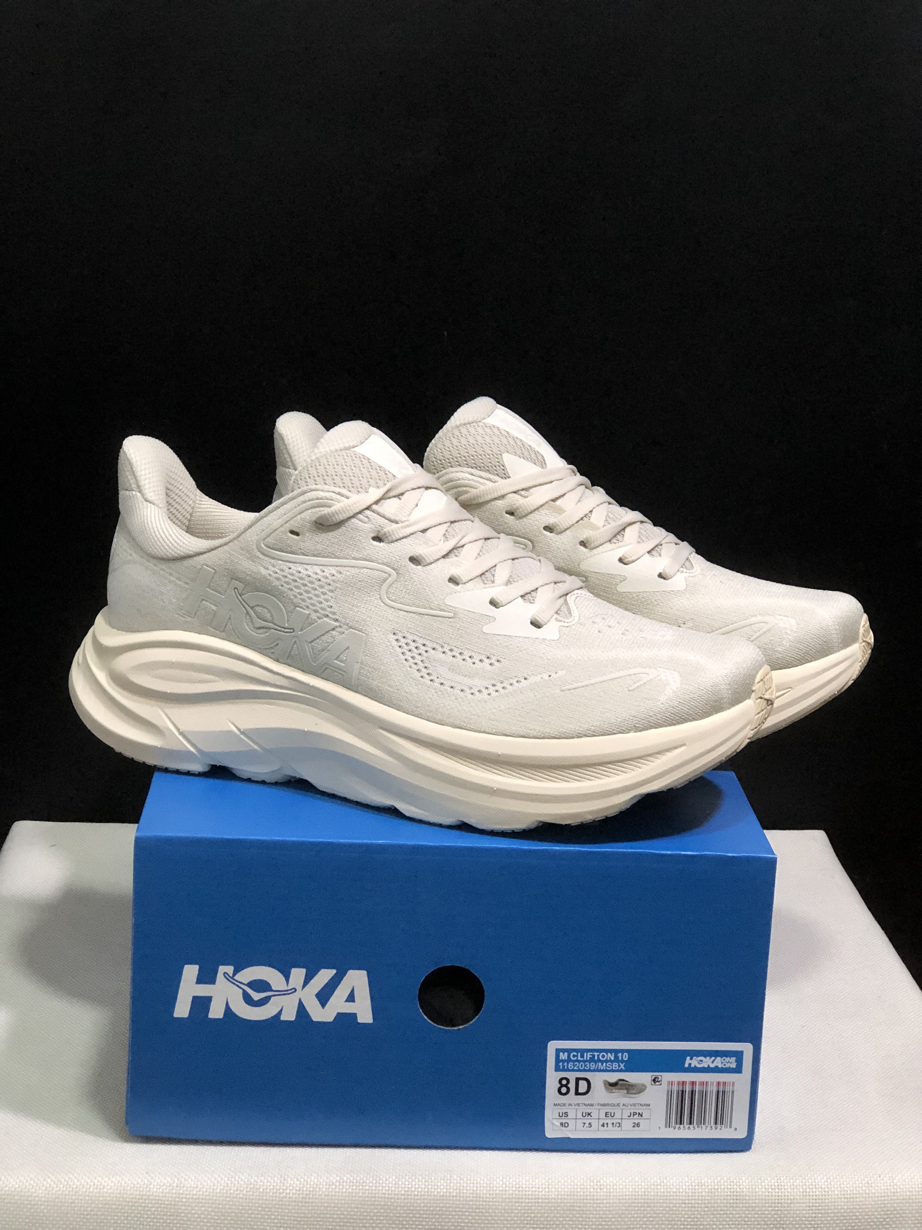 Hoka One One Clifton 10 Fashion Shoes Sneakers Cream