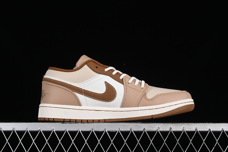 Nike Air Jordan 1 Low White Light Brown Sneakers