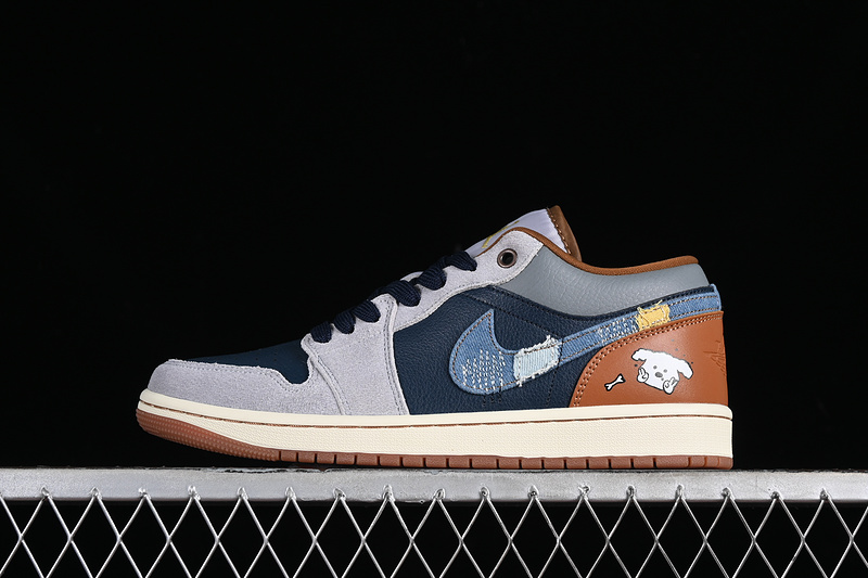 Nike Air Jordan 1 Low Phantom Coconut Milk Amber Brown Star Blue Sneakers