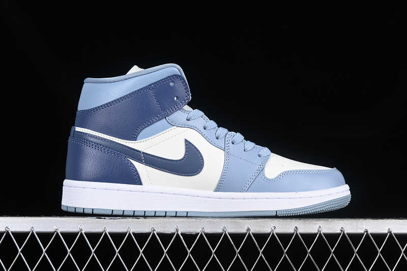 Nike Air Jordan 1 Mid White Blue Sneakers