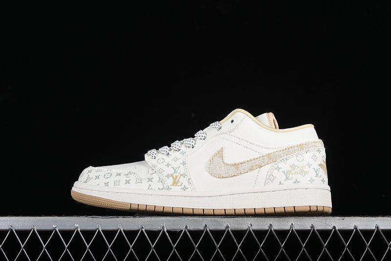 Nike Air Jordan 1 Low LV White Khaki Sneakers