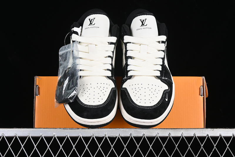 Nike Air Jordan 1 Low Louis Vuitton White Black Sneakers