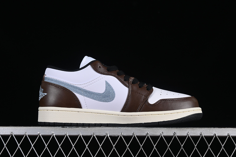Nike Air Jordan 1 Low Retro SE White Dark Brown Sneakers