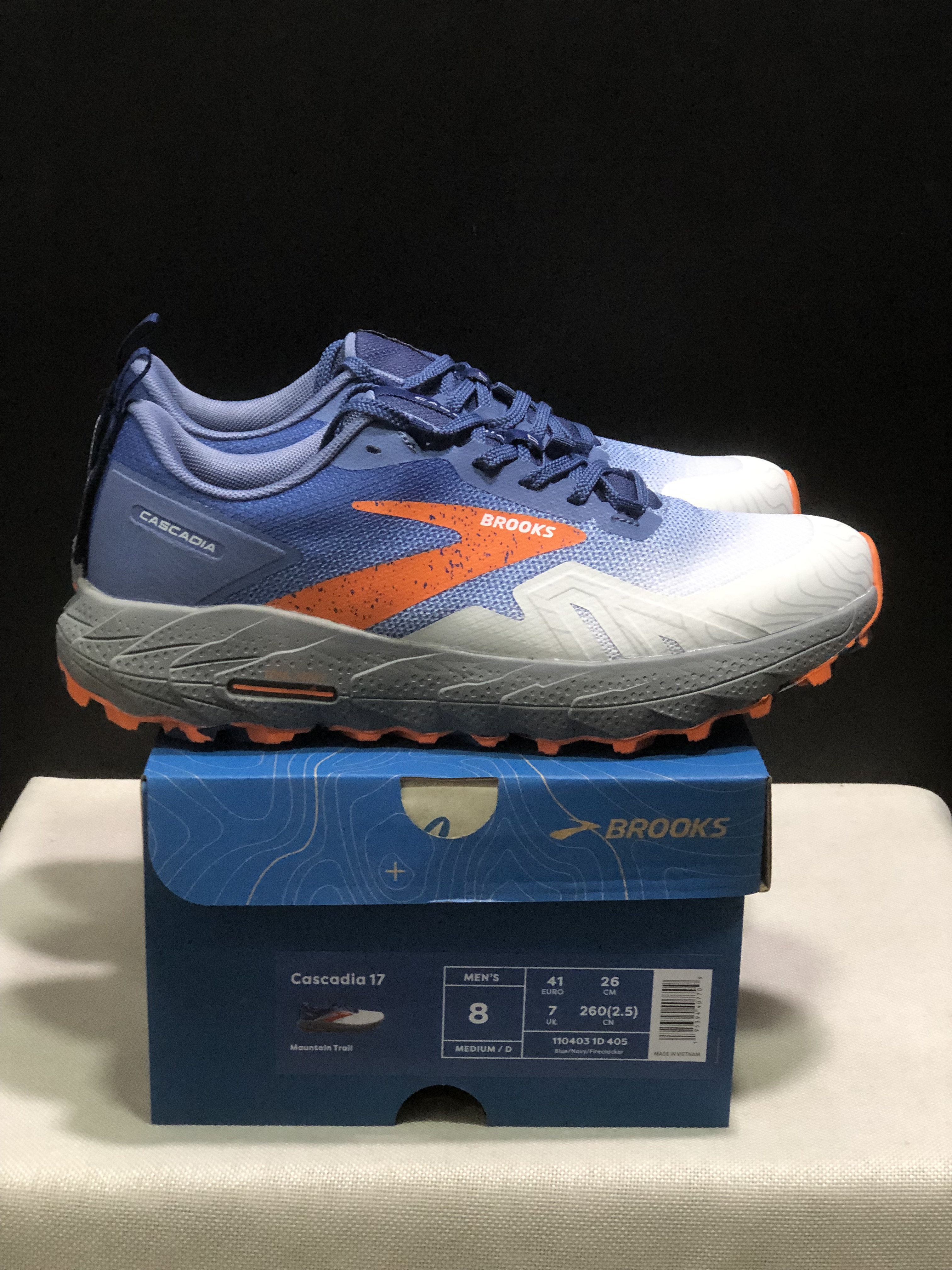 Brooks Cascadia 17 Trail Running Shoes Blue/Navy/Firecracker