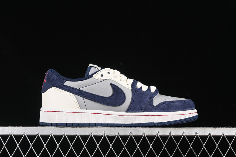 Nike Air Jordan 1 Low Travis Scott Fragment Design OG SP Grey Navy Sneakers
