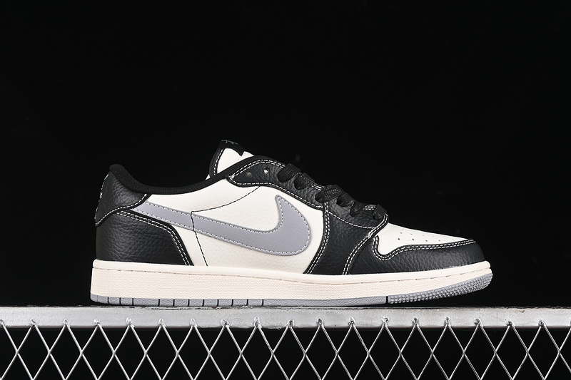 Travis Scott Fragment Design Nike Air Jordan 1 low OG SP Grey Sole Black White Sneakers