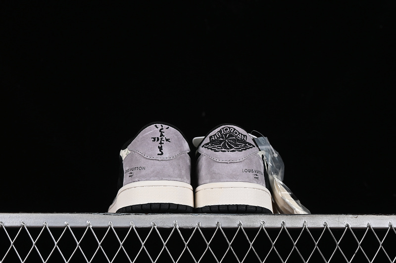 Nike Air Jordan 1 Low OG SP Travis Scott Fragment Design LV Black White Grey Sneakers