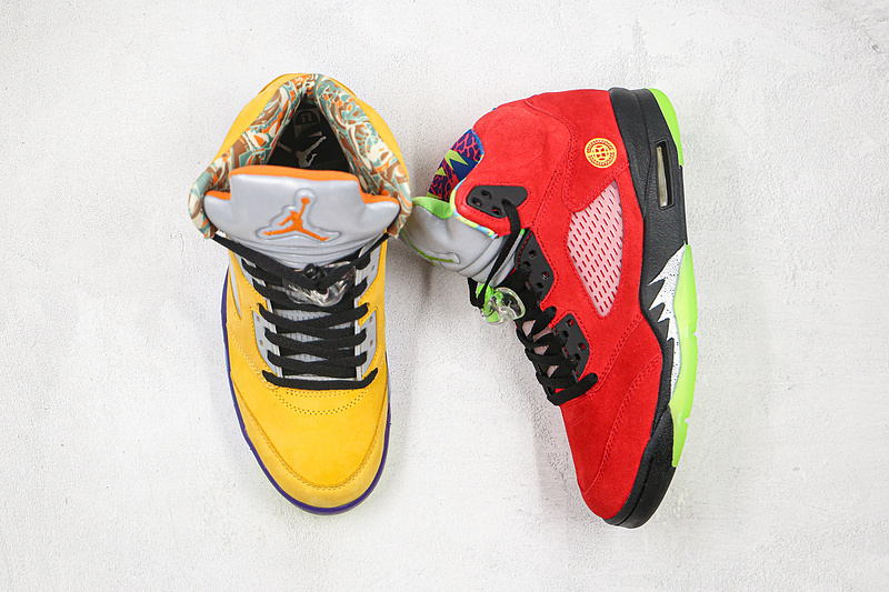 Nike Air Jordan 5 Retro What the Solar Orange Red Yellow Sneakers
