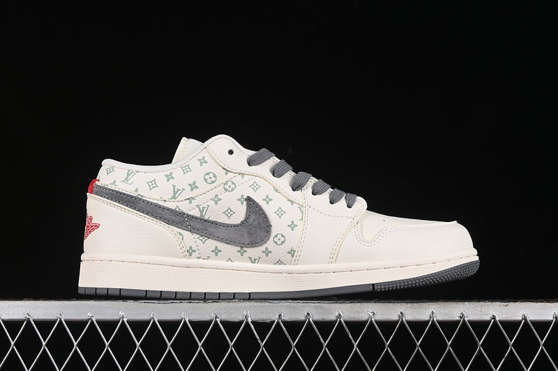 Nike Air Jordan 1 Low Louis Vuitton Grey White Sneakers