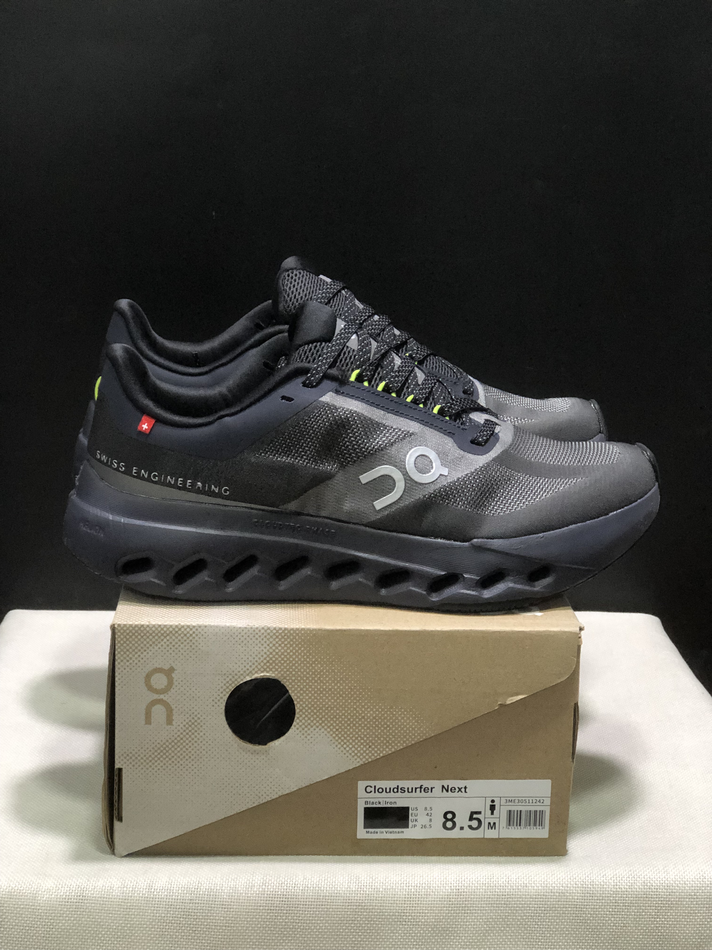 On Running Cloudsurfer Next Casual Running Shoes Black/Iron Grey