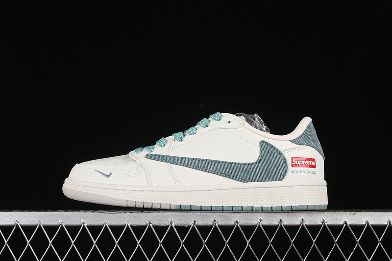 Nike Air Jordan 1 Low Supreme Travis Scott Fragment Design OG SP White Haze Green Sneakers