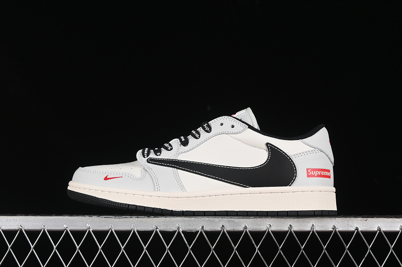 Nike Air Jordan 1 Low Supreme Travis Scott Fragment Design OG SP Black White Grey Sneakers