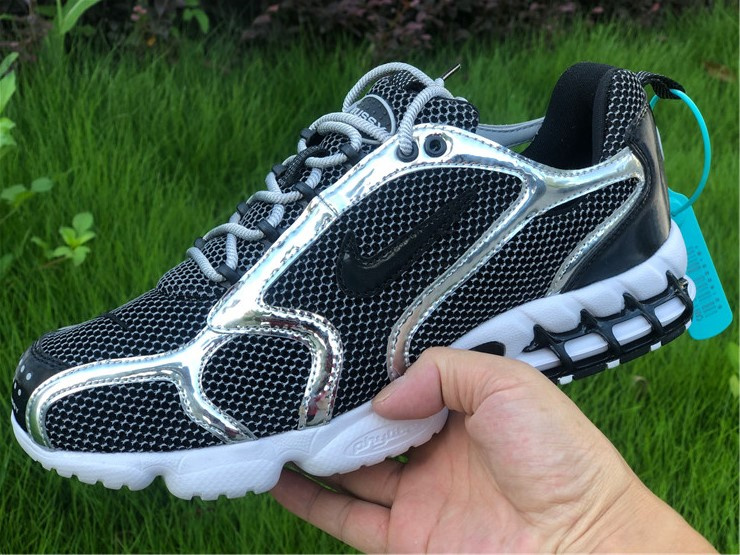 Nike Air Zoom Spiridon Cage 2 Stussy Pure Platinum Black White Sneakers