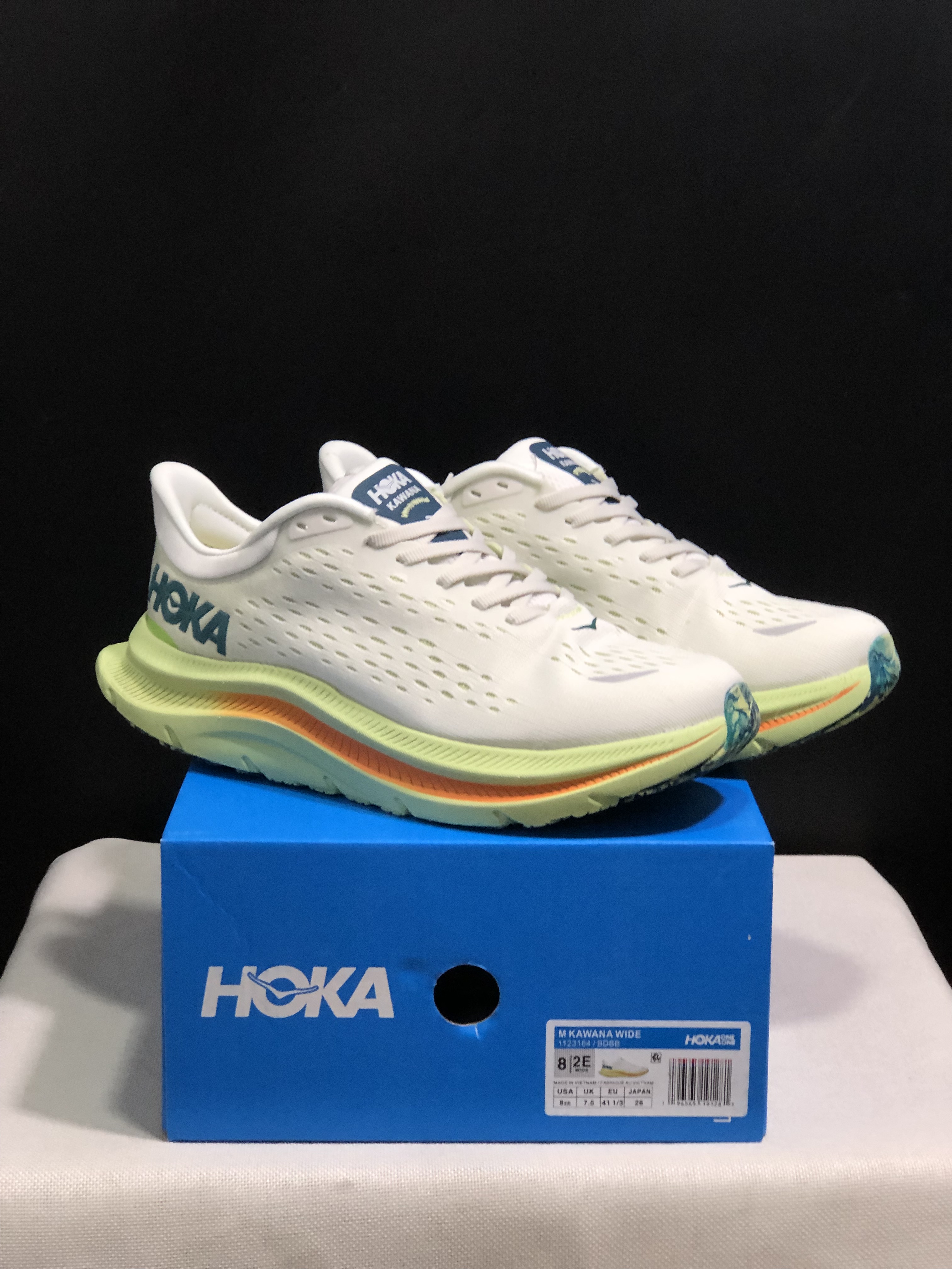 Hoka One One Kawana Cushioning Comfortable Gym Running Shoes Sneakers White/Green