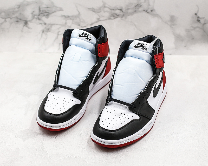 Nike Air Jordan 1 Retro High Satin Red White Black Sneakers
