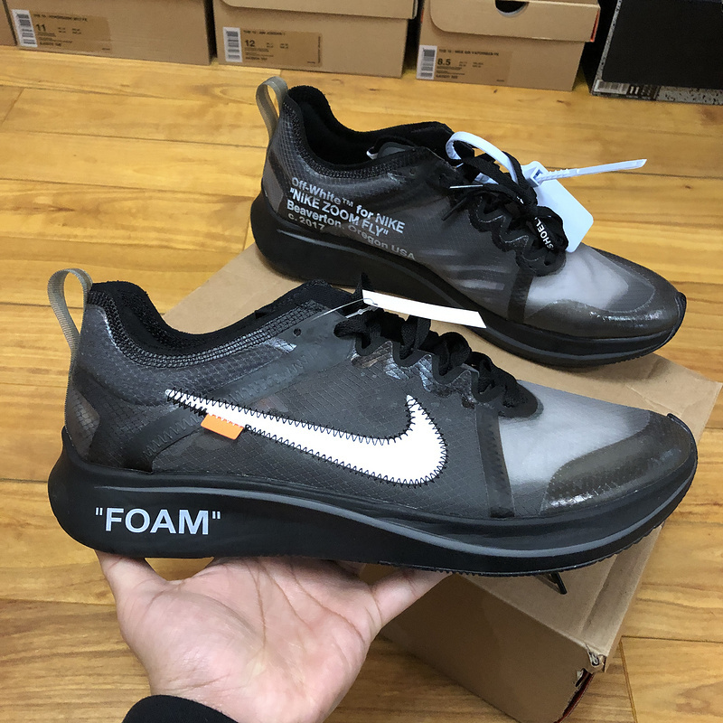 Nike Off-White Zoom Fly SP Black White Cone Sneakers