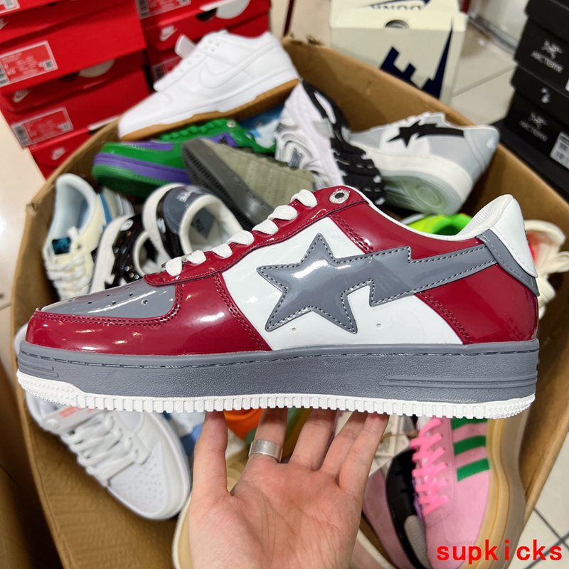 A Bathing Ape Bape Sta Low Red Gray