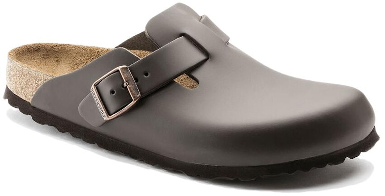 Birkenstock Boston Leather 0060101 Dark Brown Covered-Toe Slippers
