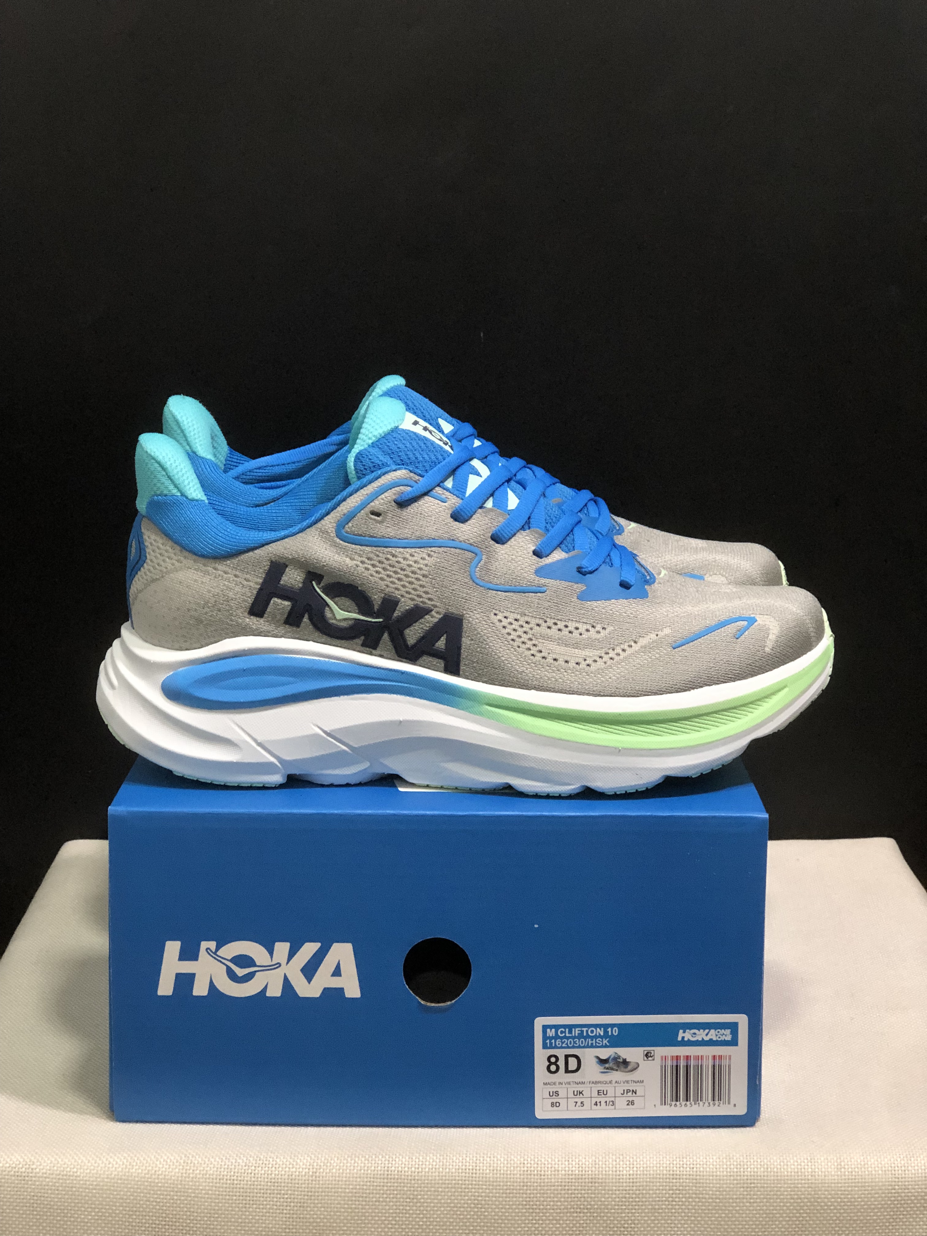 Hoka One One Clifton 10 Fashion Shoes Sneakers Gray/Blue