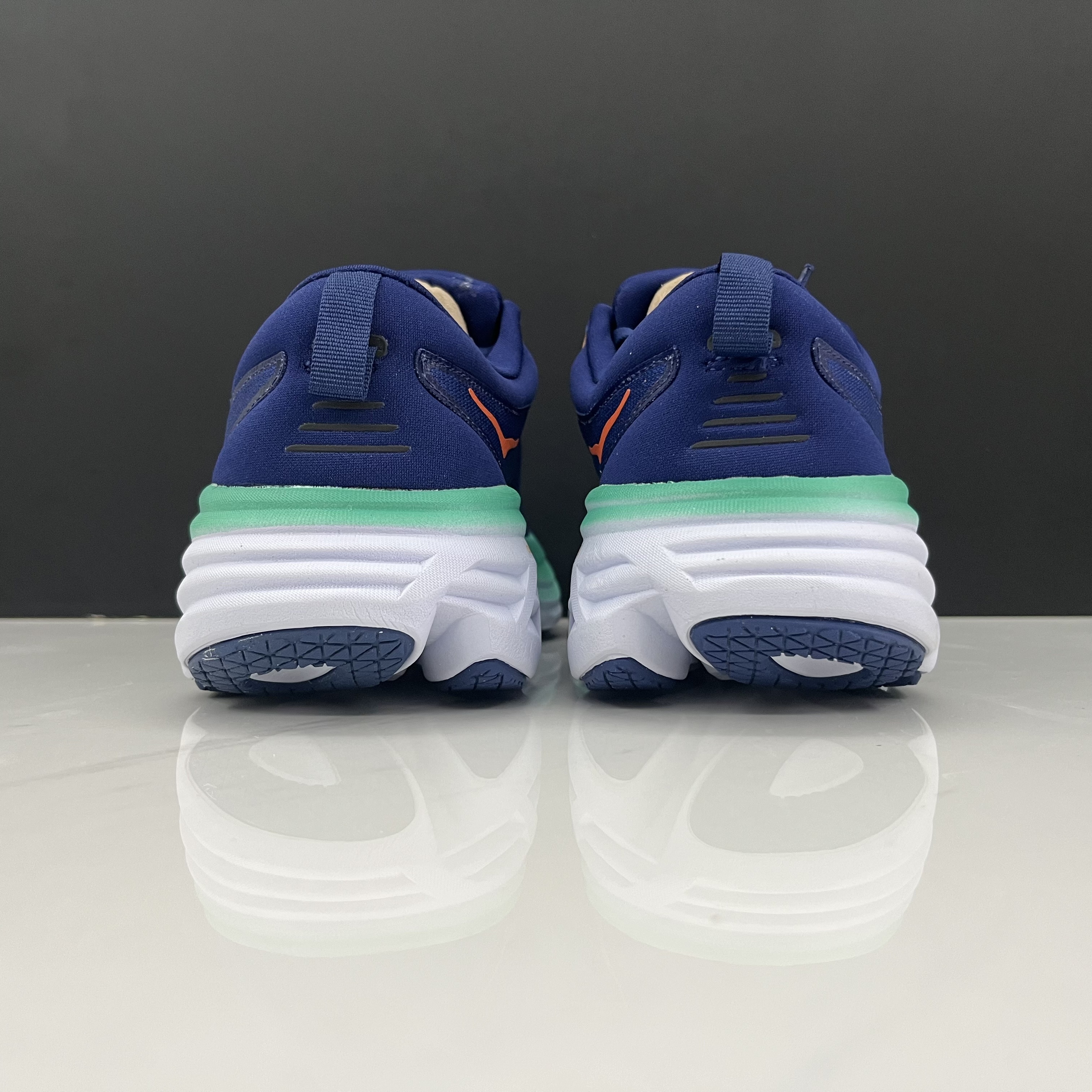 Hoka One One Bondi 8 Breathable Low-top Running Shoes Sneakers Navy/Light Green