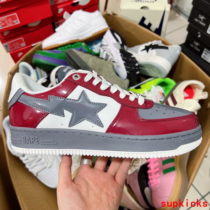 A Bathing Ape Bape Sta Low Red Gray