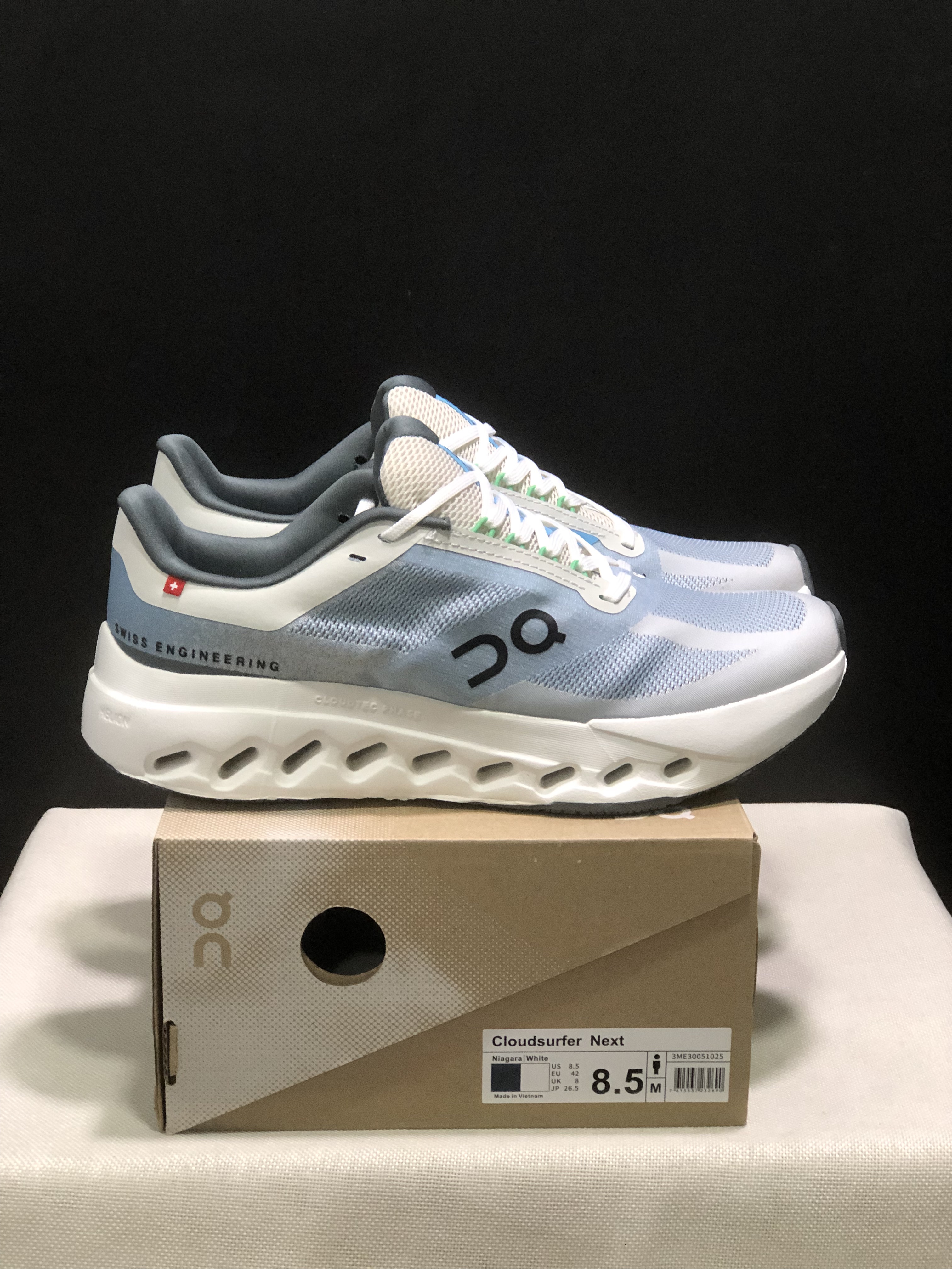 On Running Cloudsurfer Next Casual Running Shoes Niagara/White