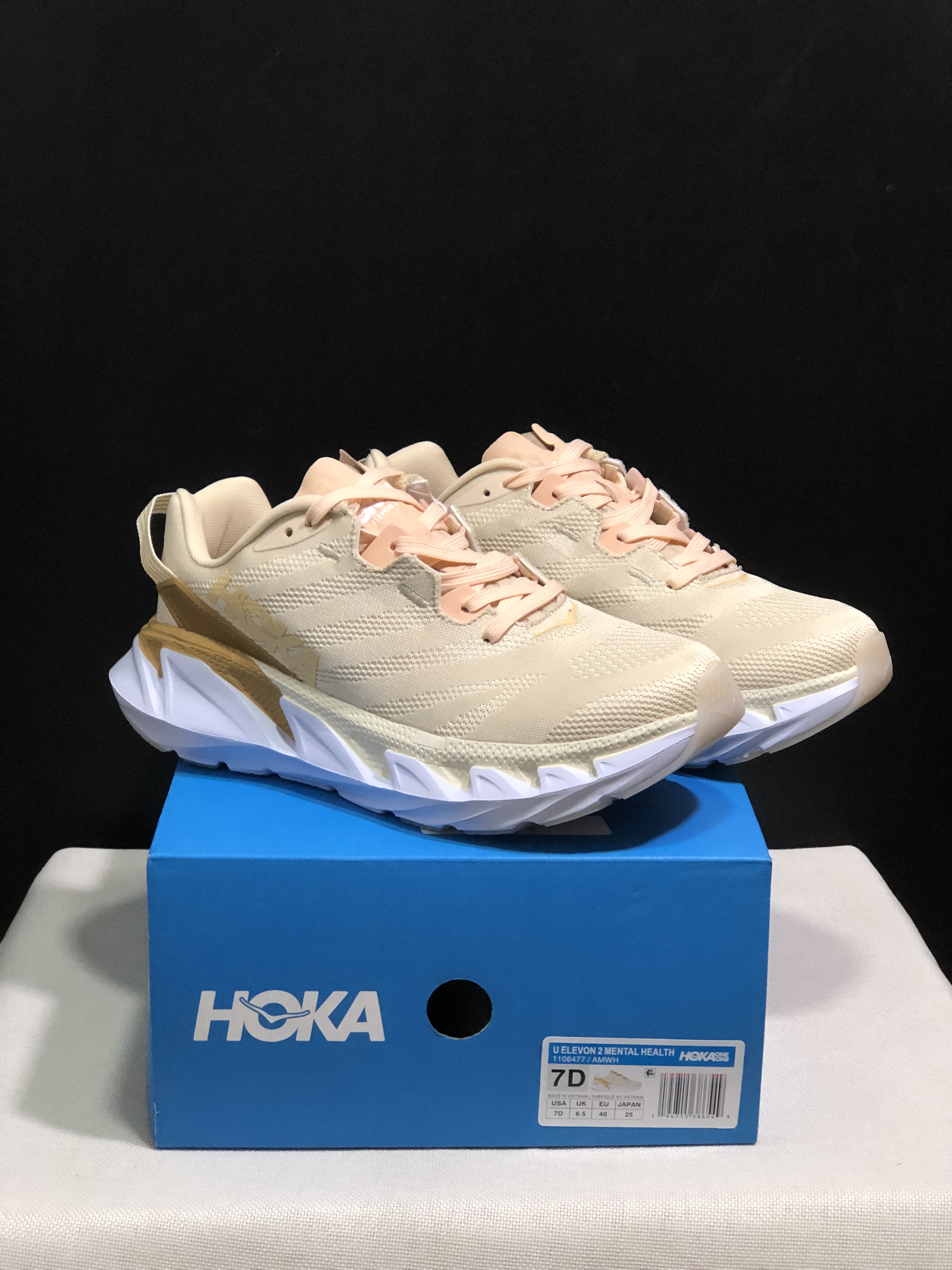 Hoka One One Elevon 2 Anti-slip Wear-resistant Running Shoes Sneakers Cream