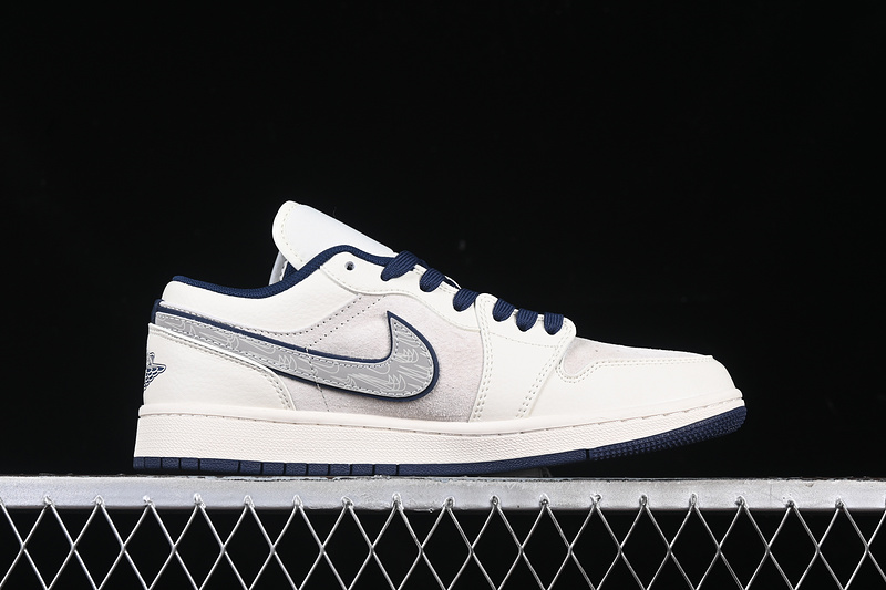 Nike Air Jordan 1 Low Supreme Blue Sole White Sneakers